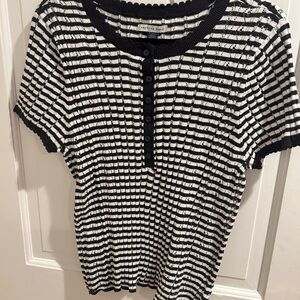 AE Henley Pointelle Sweater T-Shirt